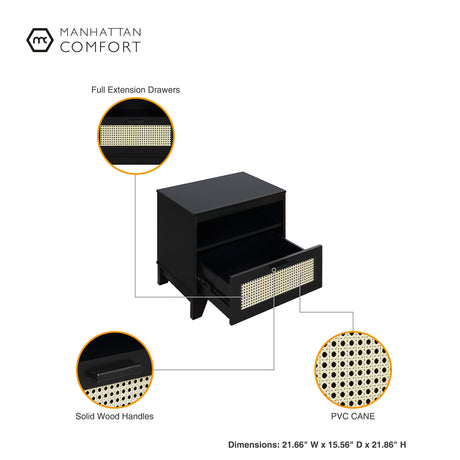 Sheridan Nightstand in Black (set of 2) - Ornate Home