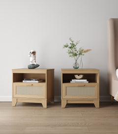 Sheridan Nightstand in Nature (set of 2) - Ornate Home