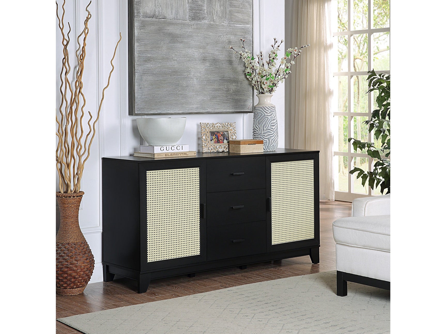 Sheridan Sideboard Cabinet in Black - Ornate Home