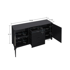 Sheridan Sideboard Cabinet in Black - Ornate Home