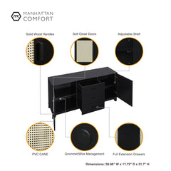 Sheridan Sideboard Cabinet in Black - Ornate Home