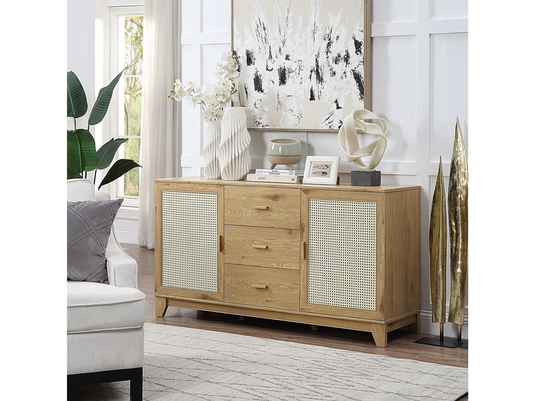Sheridan Sideboard Cabinet in Nature - Ornate Home