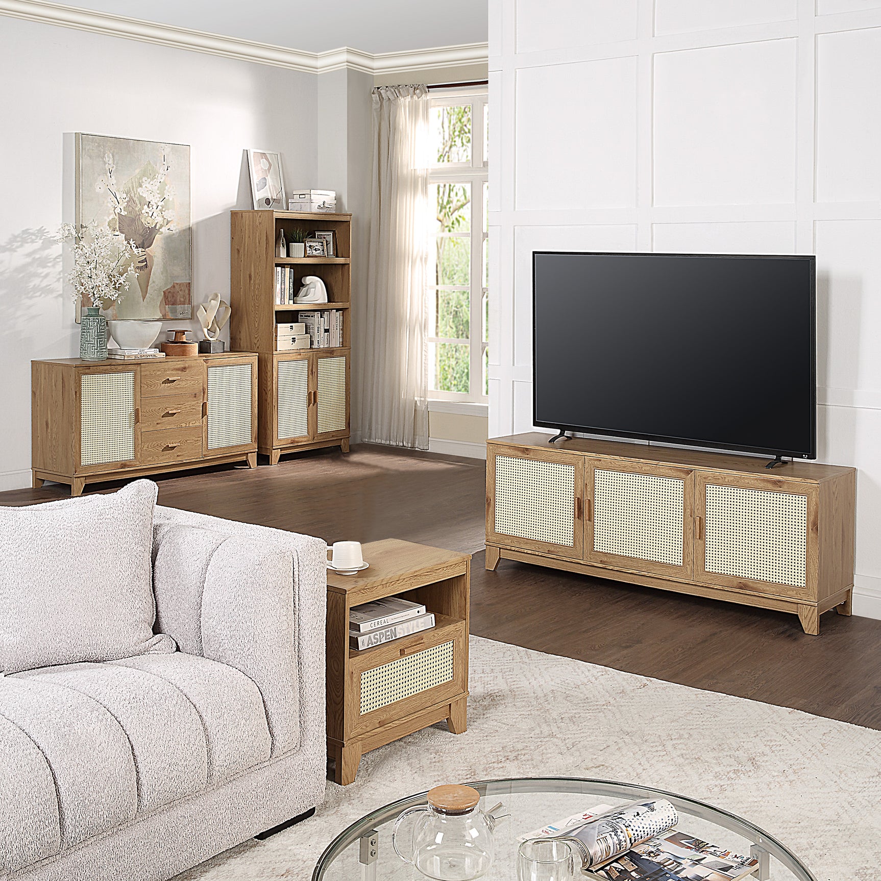Sheridan Sideboard Cabinet in Nature - Ornate Home