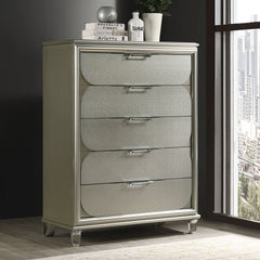 Sheridan Silver Queen 5 Piece Bedroom Set w/Chest - Ornate Home
