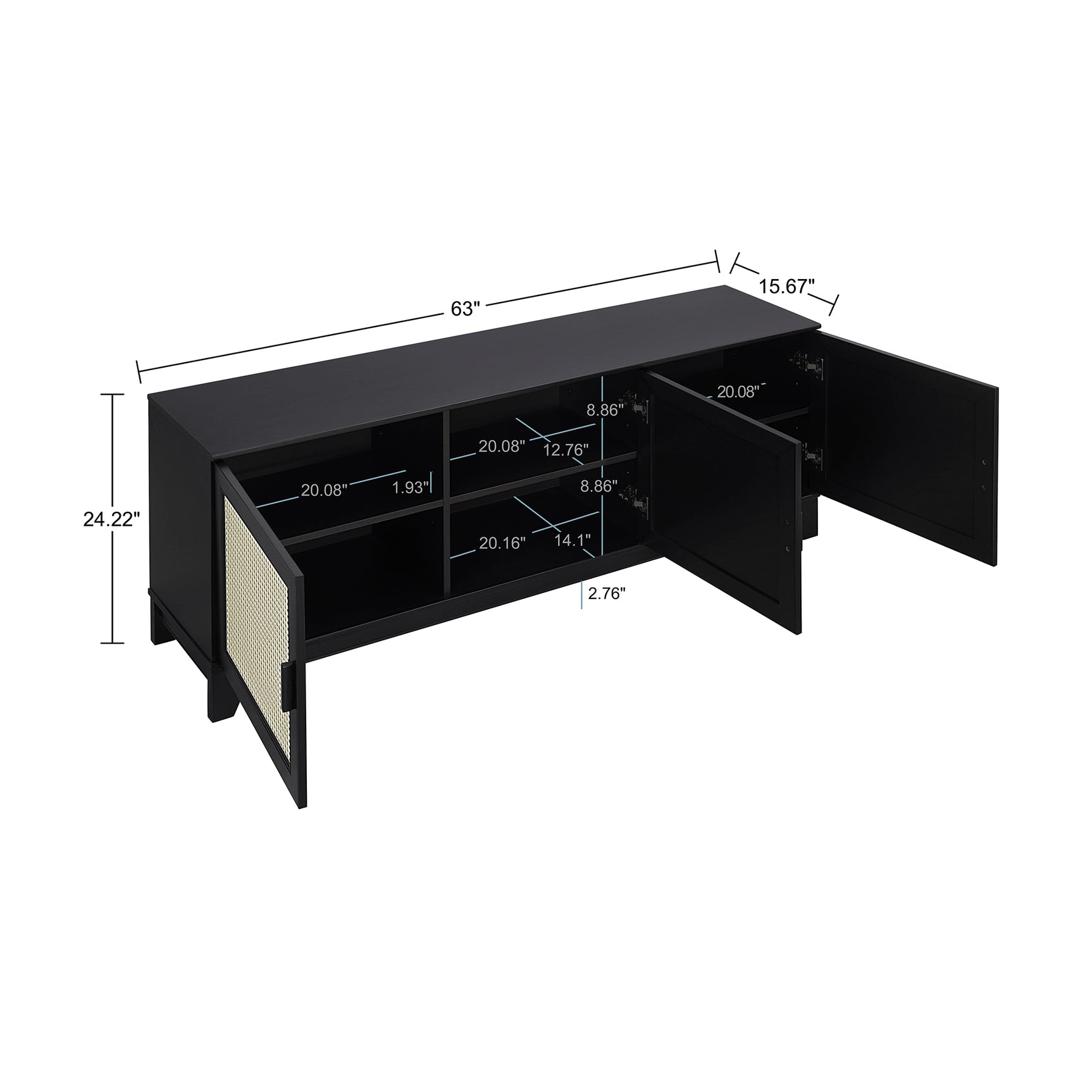 Sheridan TV Stand in Black - Ornate Home