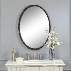 Sherise Bronze Oval Mirror - Ornate Home
