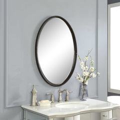 Sherise Bronze Oval Mirror - Ornate Home
