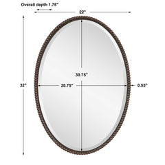 Sherise Bronze Oval Mirror - Ornate Home