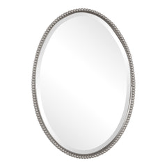 Sherise Brushed Nickel Oval Mirror - Ornate Home