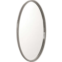 Sherise Brushed Nickel Oval Mirror - Ornate Home