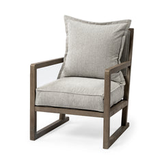Sherlock Frost Gray Wood Frame Accent Chair - Ornate Home