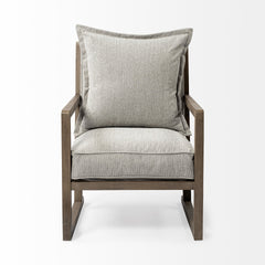 Sherlock Frost Gray Wood Frame Accent Chair - Ornate Home