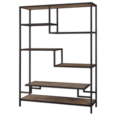 Sherwin Black/Woodtone Industrial Etagere - Ornate Home