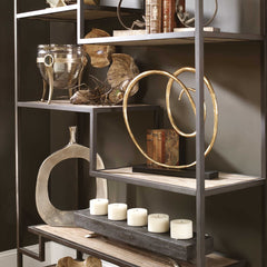 Sherwin Black/Woodtone Industrial Etagere - Ornate Home