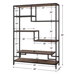 Sherwin Black/Woodtone Industrial Etagere - Ornate Home