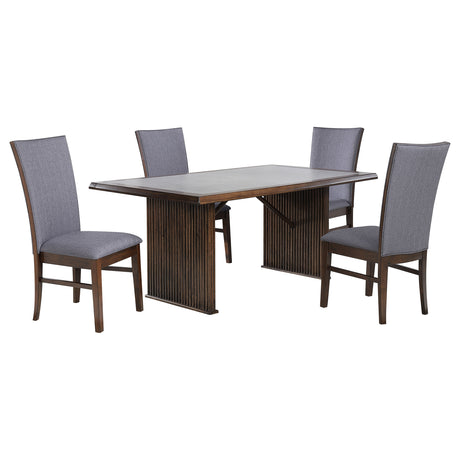 Sherwood Brown 5-piece Rectangular Dining Table Set - Ornate Home