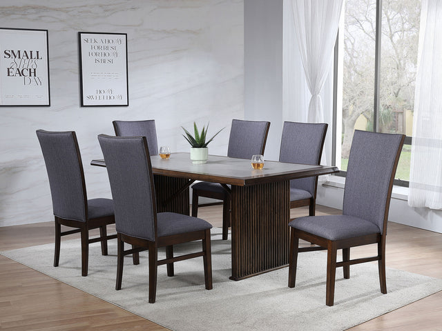 Sherwood Brown 7-piece Rectangular Dining Table Set - Ornate Home