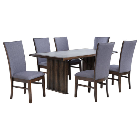 Sherwood Brown 7-piece Rectangular Dining Table Set - Ornate Home