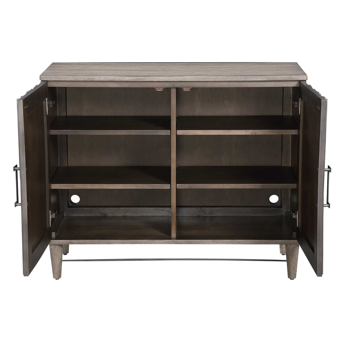 Shield Gray Oak 2 Door Cabinet - Ornate Home