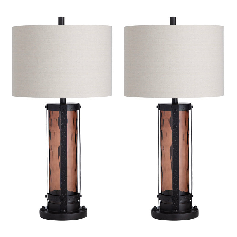 Shiloh Amber/Dark Bronze Table Lamp (Set of 2) - Ornate Home