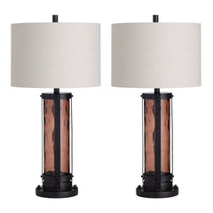 Shiloh Amber/Dark Bronze Table Lamp (Set of 2) - Ornate Home