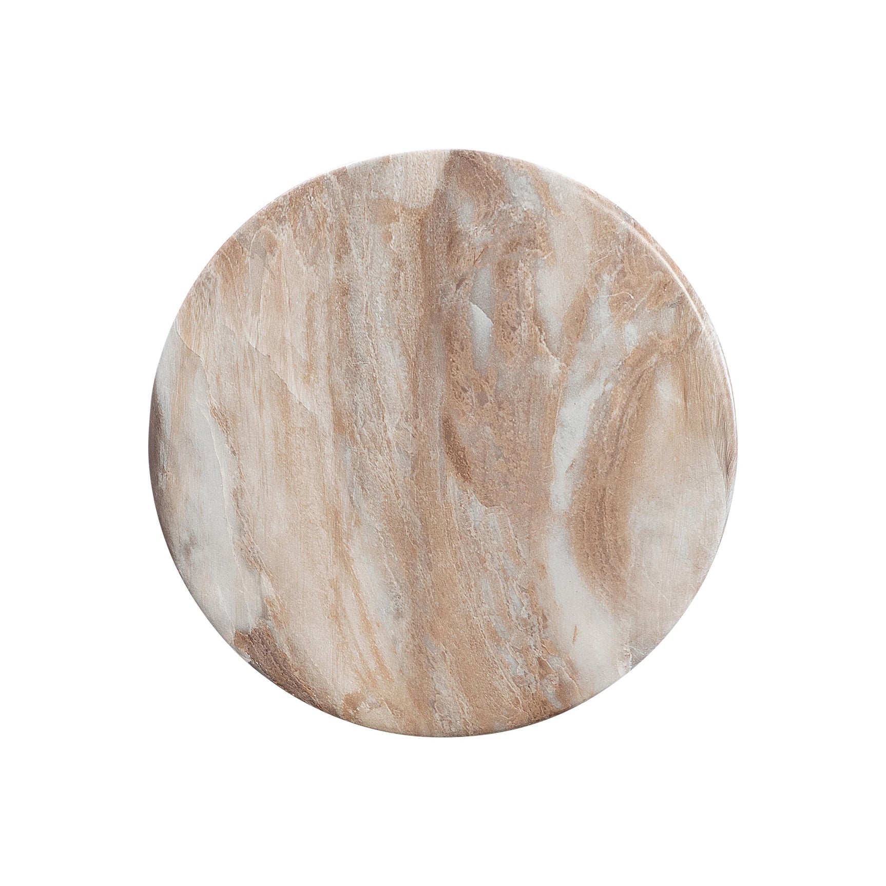 Shiloh Beige/White Marble Accent Table - Ornate Home