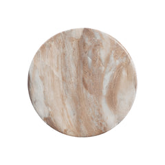 Shiloh Beige/White Marble Accent Table - Ornate Home