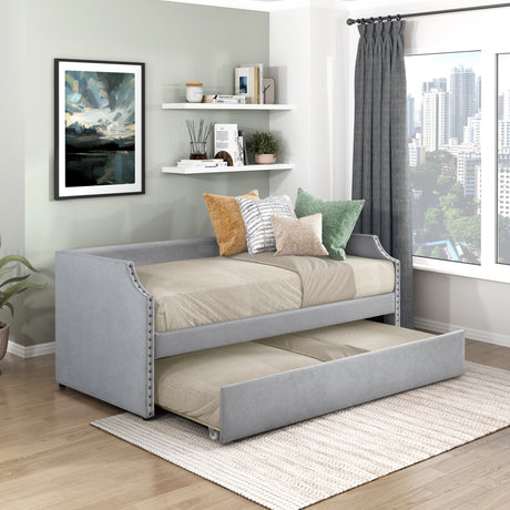 Shiloh Light Gray Daybed with Trundle - Ornate Home