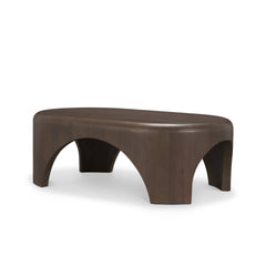 Shima Dark Brown Oval Wood with Arched Legs Coffee Table - Ornate Home