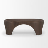 Shima Dark Brown Oval Wood with Arched Legs Coffee Table - Ornate Home