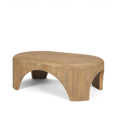 Shima Light Brown Oval Wood with Arched Legs Coffee Table - Ornate Home