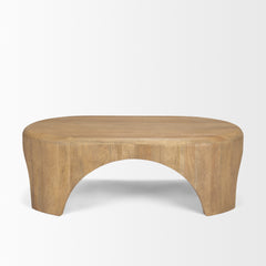 Shima Light Brown Oval Wood with Arched Legs Coffee Table - Ornate Home