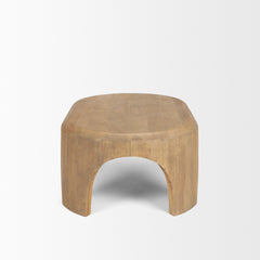 Shima Light Brown Oval Wood with Arched Legs Coffee Table - Ornate Home