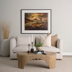 Shima Light Brown Oval Wood with Arched Legs Coffee Table - Ornate Home