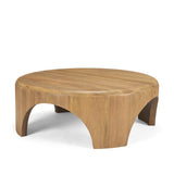 Shima Light Brown Round Wood with Arched Legs Coffee Table - Ornate Home