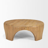 Shima Light Brown Round Wood with Arched Legs Coffee Table - Ornate Home