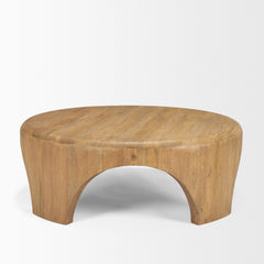 Shima Light Brown Round Wood with Arched Legs Coffee Table - Ornate Home