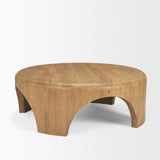 Shima Light Brown Round Wood with Arched Legs Coffee Table - Ornate Home