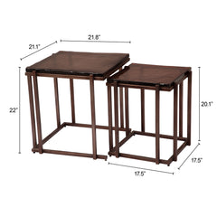 Shimai Bronze Nesting Tables (2-Piece) - Ornate Home