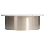 Shimla White Agate/German Silver Cocktail Table - Ornate Home