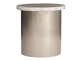 Shimla White/German Silver Side Table - Ornate Home