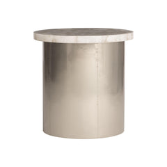 Shimla White/German Silver Side Table - Ornate Home
