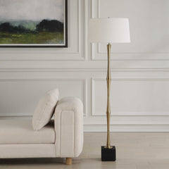 Shino Antique Brass Floor Lamp - Ornate Home