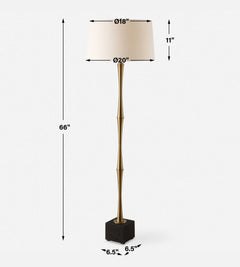 Shino Antique Brass Floor Lamp - Ornate Home