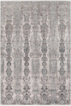 Shipdham Luxury Fringed Faux Silk Area Rug - Clearance - Ornate Home