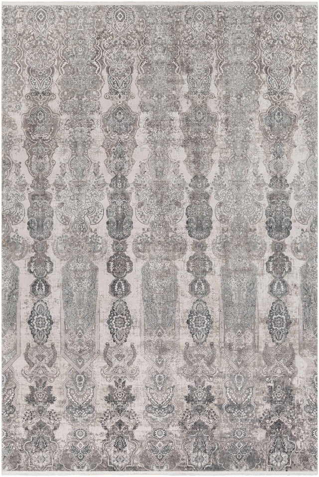 Shipdham Luxury Fringed Faux Silk Area Rug - Clearance - Ornate Home