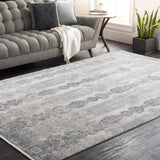 Shipdham Luxury Fringed Faux Silk Area Rug - Clearance - Ornate Home