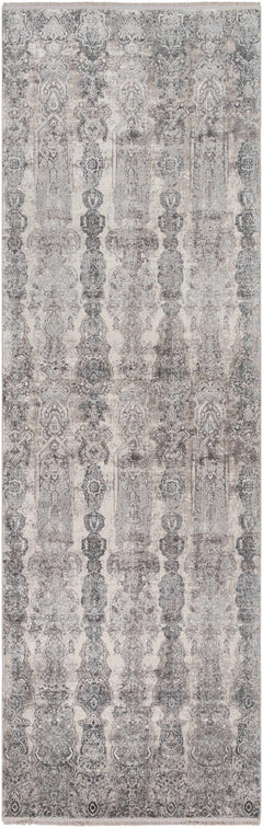 Shipdham Luxury Fringed Faux Silk Area Rug - Clearance - Ornate Home