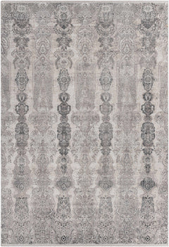 Shipdham Luxury Fringed Faux Silk Area Rug - Clearance - Ornate Home