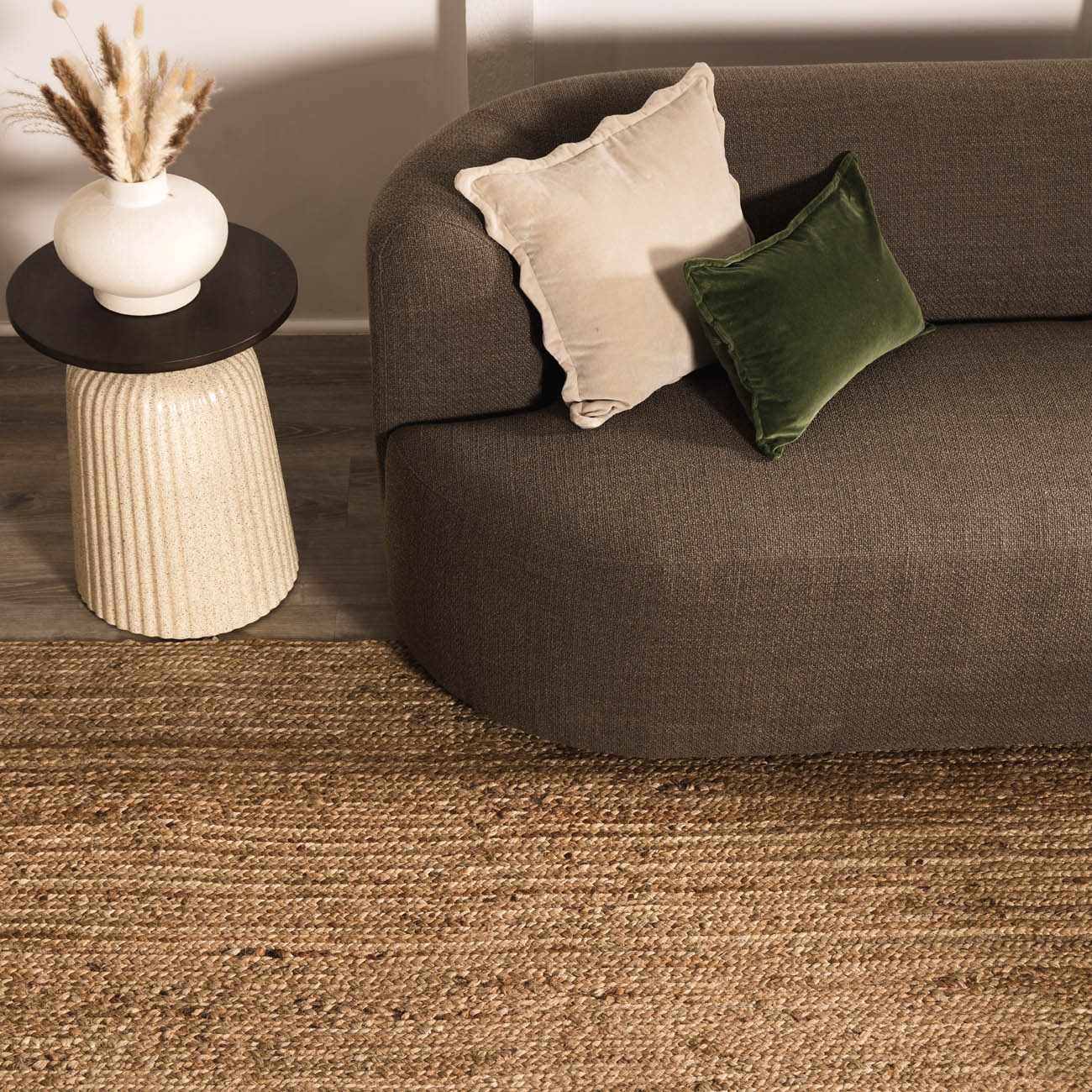 Shippagan Tan Jute Braided Rug - Ornate Home